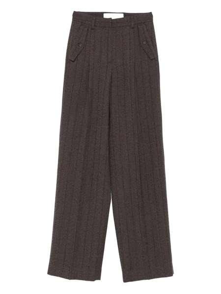 Golden Goose Pinstripe Virgin-wool Trousers - Brown 