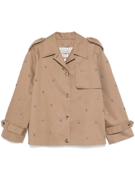  Golden Goose Sequin-embellished Cropped Trench Coat - Brown 