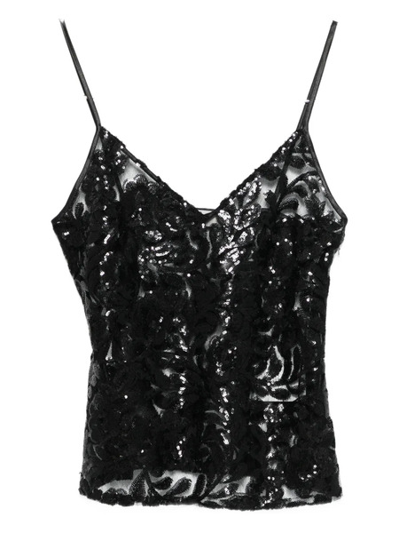  Golden Goose Sequin V-neck Top - Black 