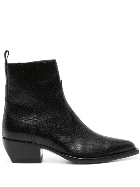  Golden Goose Snakeskin-effect Leather Ankle Boots - Black 