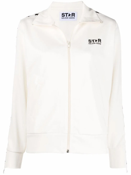  Golden Goose Star-print Zipped Sweatshirt - Neutrals 
