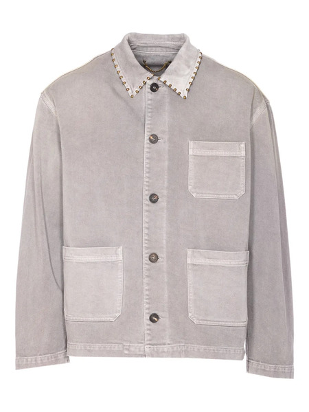  Golden Goose Stud-embellished Denim Shirt - Grey 