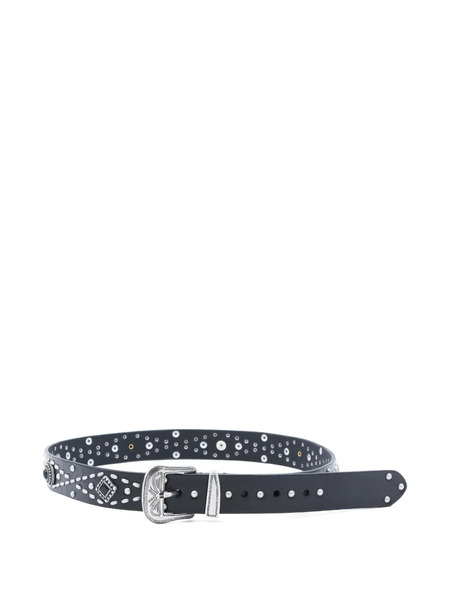  Golden Goose Studded Buckle Belt - Black 