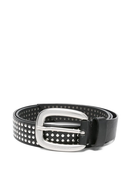  Golden Goose Studded Leather Belt - Black 