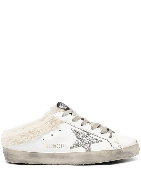  Golden Goose Super-star Sabot Shearling-lined Sneakers - White 