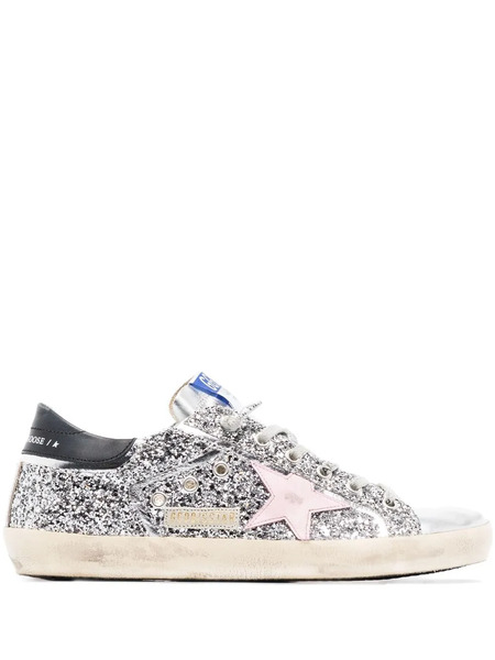 Golden Goose Superstar Embellished Sneakers - Silver 
