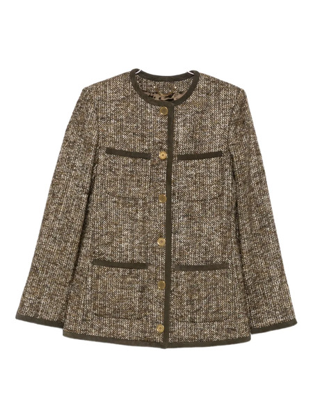  Golden Goose Tweed-pocketed Jacket - Brown 