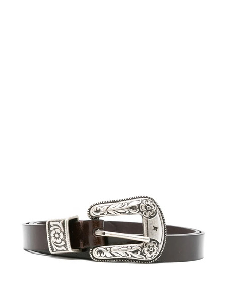  Golden Goose Western-buckle Leather Belt - Brown 