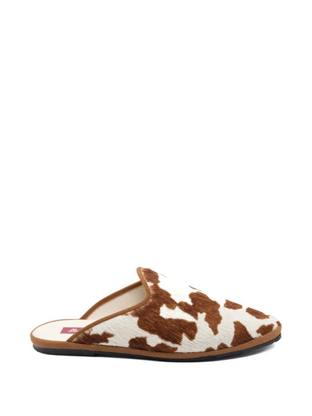  Gondolina Rodeo Cow-print Mules - White 