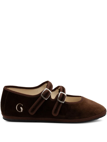  Gondolina Sigari Mary Jane Double-lace Ballet Flats - Brown 
