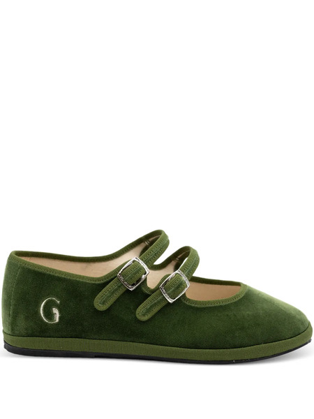  Gondolina Sofia Mary Jane Double-lace Ballet Flats - Green 