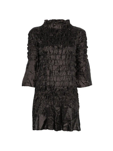  Gongdid Design Funnel-neck Mini Dress - Black 