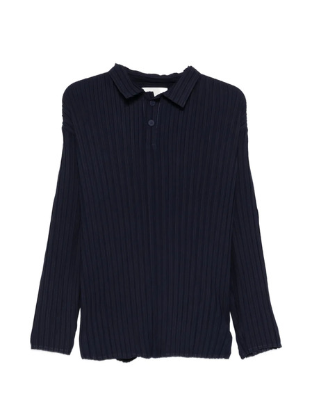  Gongdid Design Pleated Polo Shirt - Blue 