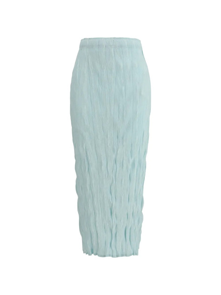  Gongdid Design Wavy Textured Midi Skirt - Blue 