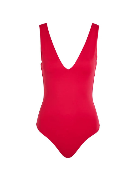  Good American Scuba V-neck Bodysuit - Red 