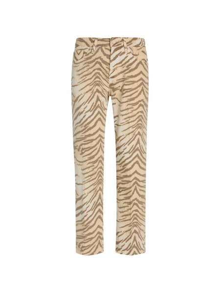  Good American Tiger-print Denim Trousers - Neutrals 