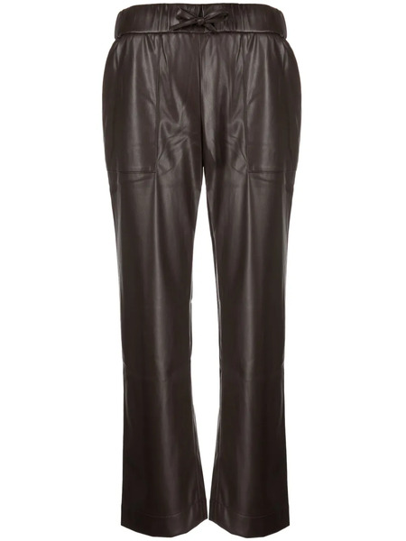  Goodious Cropped Faux Leather Trousers - Blue 