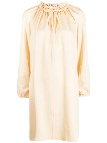  Goodious Tie-fastening Wide-sleeves Dress - Yellow 