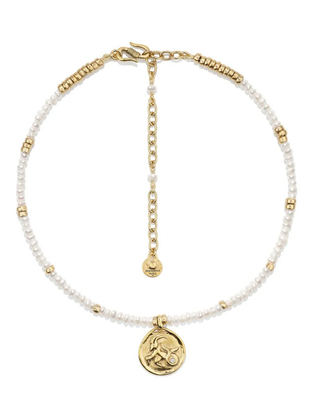  Goossens Astro Capricorn Pearls Necklace - Gold 