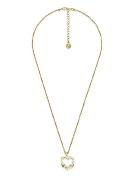  Goossens Heart-shape Rock-crystal Necklace - Gold 