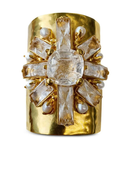  Goossens Manchette Stones Cuff Bracelet - Gold 