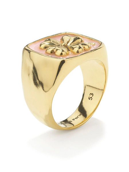  Goossens Talisman Clover Signet Ring - Gold 