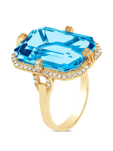  Goshwara Blue Topaz Diamond Ring - Gold 