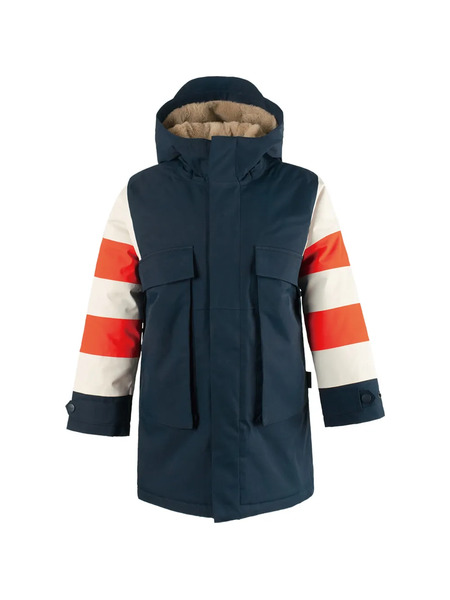  Gosoaky Striped Fox Hooded Jacket - Blue 