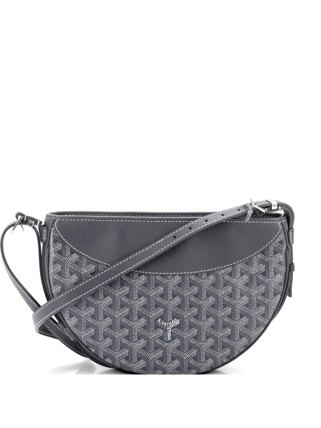  Goyard Pre-owned Hirondelle Coated Canvas And Leather Shoulder Bag - Grey 