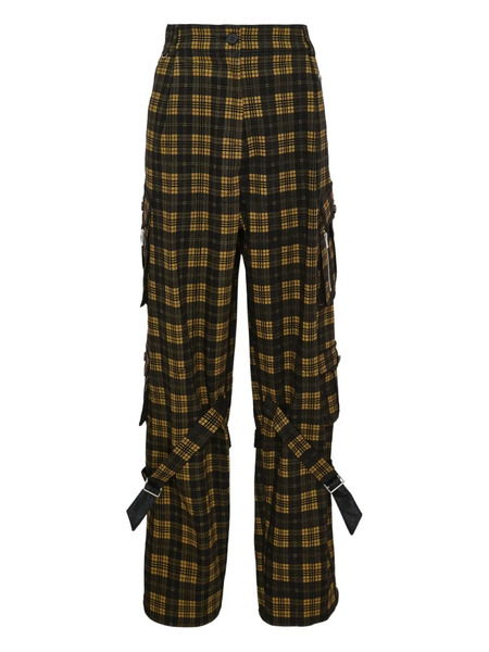  Grace Elwood Checked Cargo Trousers - Black 