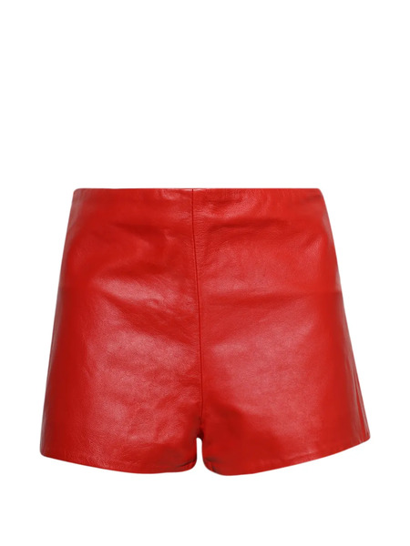  Grace Faena Leather Shorts - Red 