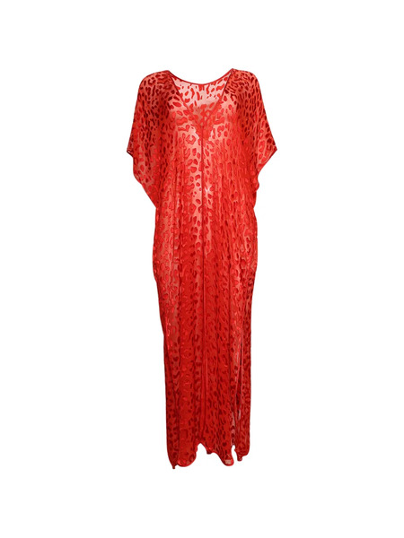  Grace Faena Leopard-print Kimono - Red 