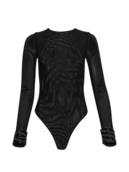  Grace Faena Zebra Embellished Bodysuit - Black 