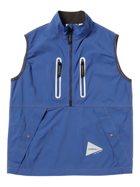  Gramicci Brushed-texture Nylon Vest - Blue 