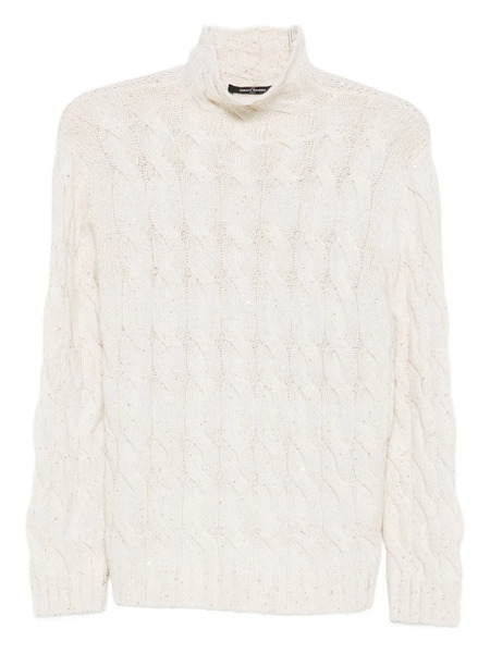  Gran Sasso Cable-knit High-neck Sweater - Neutrals 