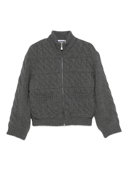  Gran Sasso Cable-knit Zip Jacket - Grey 
