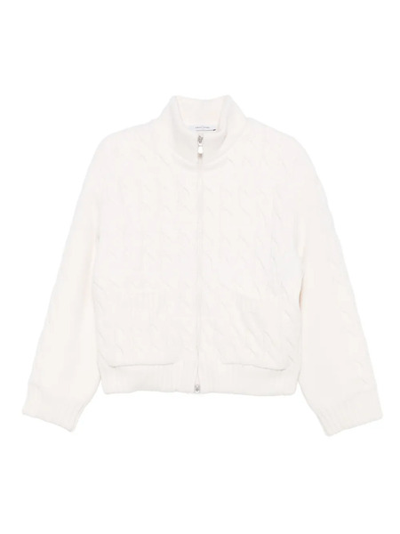  Gran Sasso Cable-knit Zip Jacket - White 