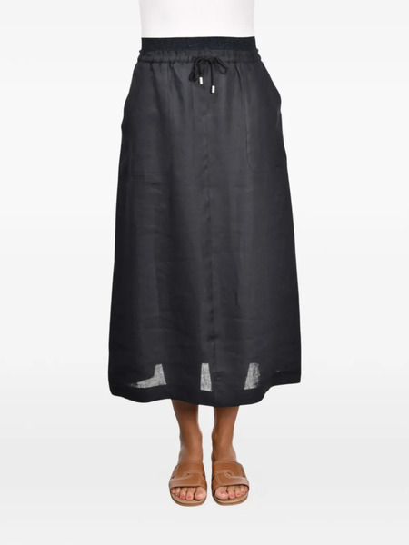  Gran Sasso Drawstring Midi Skirt - Blue 