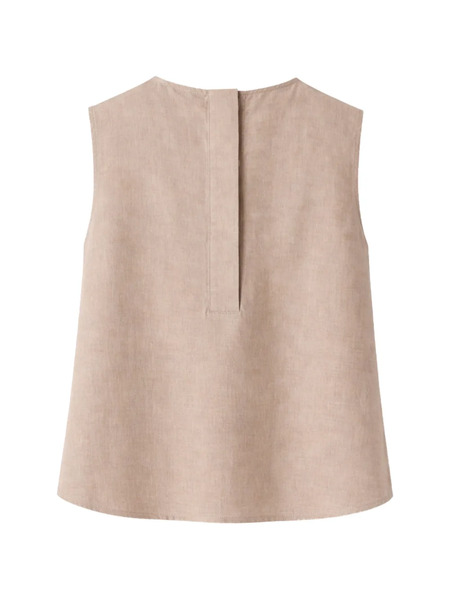  Gran Sasso Pleat Sleeveless Top - Neutrals 