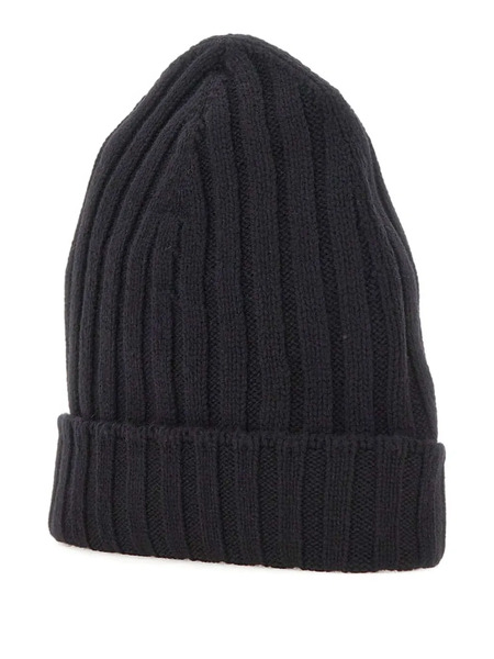  Gran Sasso Ribbed Beanie Hat - Black 