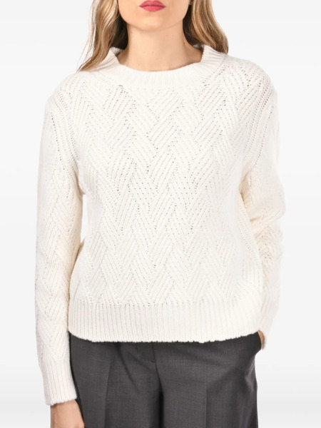  Gran Sasso Textured-knit Crew-neck Sweater - White 