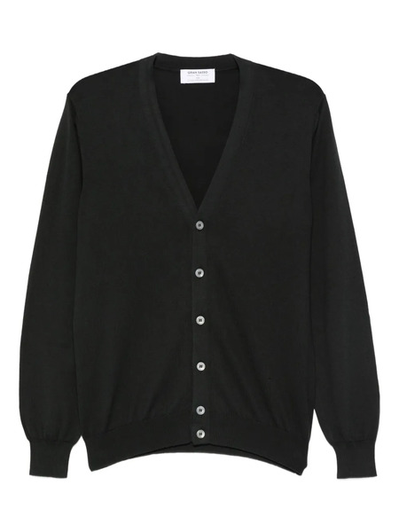  Gran Sasso V-neck Button Cardigan - Black 