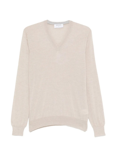  Gran Sasso V-neck Long-sleeve Sweater - Neutrals 