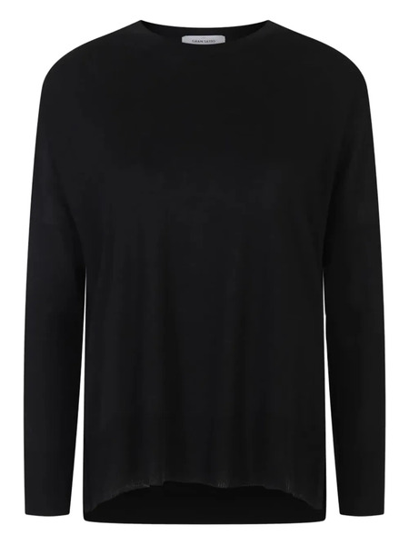  Gran Sasso Wool Round-neck Sweater - Black 
