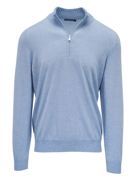  Gran Sasso Zip-up Sweater - Blue 