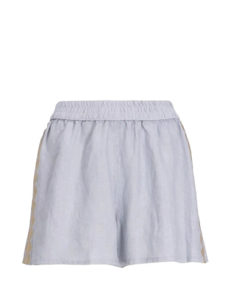  Greek Archaic Kori Feather Elasticated Waist Shorts - Neutrals 