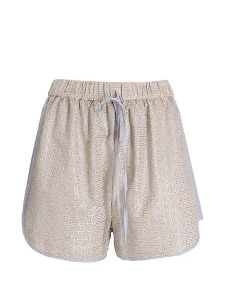  Greek Archaic Kori Geometric-pattern Shorts - Grey 
