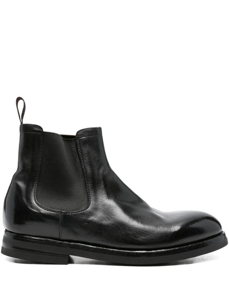  Green George Elasticated-panel Leather Chelsea Boots - Black 