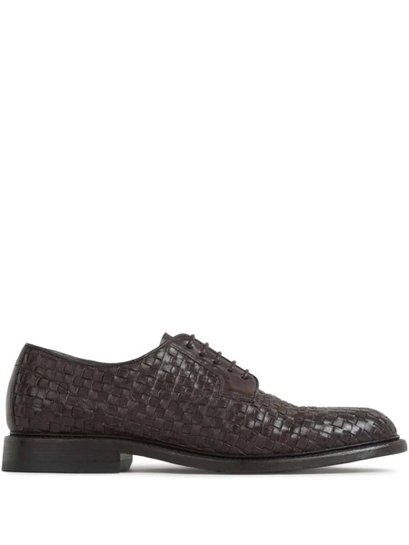  Green George Interwoven Derby Shoes - Brown 