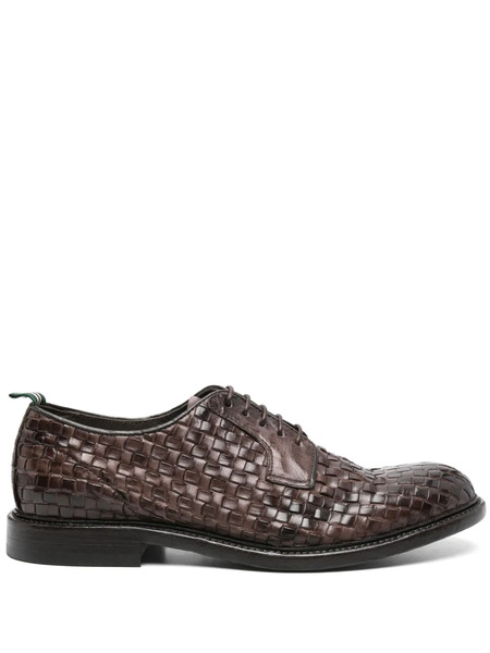  Green George Interwoven-design Derby Shoes - Brown 